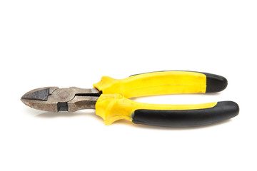 Metal wire cutting pliers studio shot