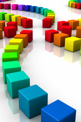 Obraz premium Bunte Würfel Spirale in 3D