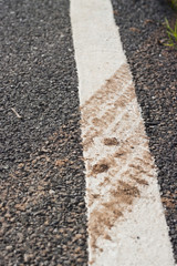 road and tire tracks