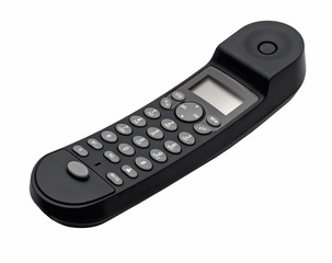 simple classic cordless phone isolated on white background