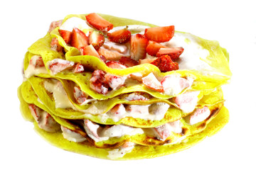 Pancakes with strawberries