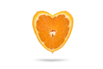 orange in the form of heart