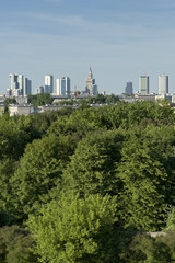 Fototapeta premium City panorama from hill, Warsaw, Poland