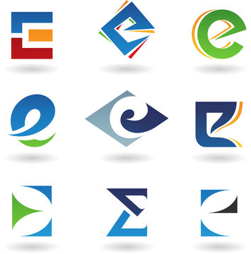 Vector illustration of abstract icons based on the letter E