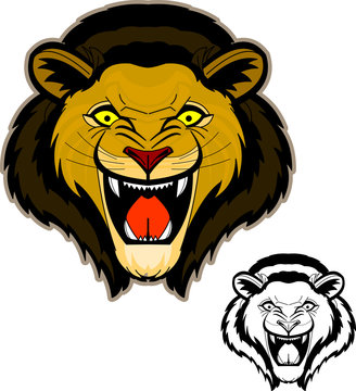 Roaring Lion Head Mascot