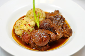 Chinese cuisine - potatoes and roast beef