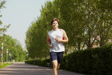 Jogging in park