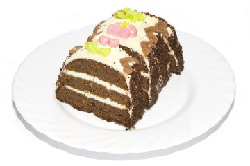 Sweet cake with cream