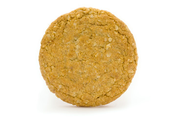 Single wholemeal biscuit isolated on white