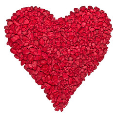 Obraz na płótnie Canvas Red heart shaped by gravels