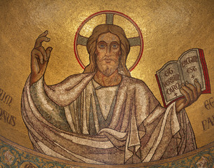 Paris - mosaic of Jesus from main apsis of Pastor bonus church