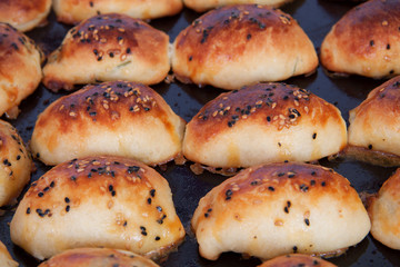 Croissant bake bun savory on tray