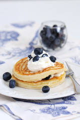 Pancakes with cream cheese and blueberry