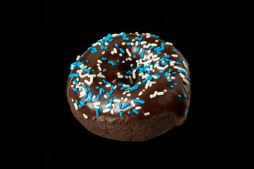 Double Chocolate Donut with Black Background