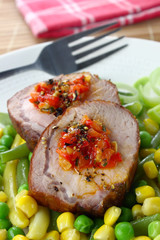 Pork meat with vegetables
