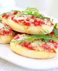 Small cakes as appetizer