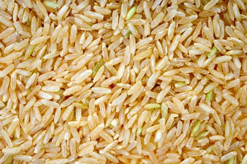 Foto op Canvas brown rice grains © Heorshe