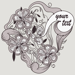 vector abstract floral background with place for your text