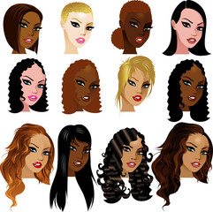 Mixed Biracial Women Faces