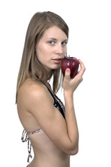 Girl with apple