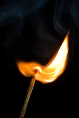 Burning Match Stick  in dark