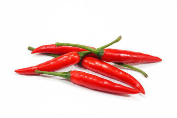 Red hot chili ,isolated white bacground