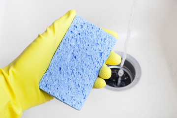 Washing a white plate