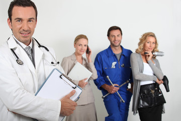 Doctor , mechanic, hairdresser and secretary.