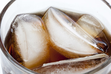 Brown soda in a clear glass