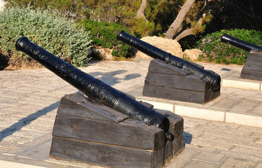Guns of Napoleon in Jaffa. Israel.