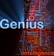 Genius intelligence background concept glowing