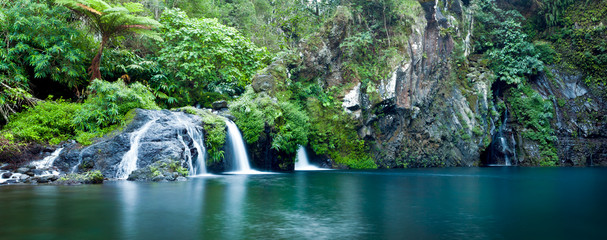 Fototapeta premium Cascade Trou Noir de la rivière Langevin - Ile de La Réunion