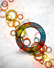 Abstract grungy circles. Vector background