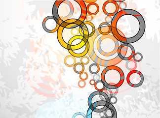 Abstract grungy circles. Vector background