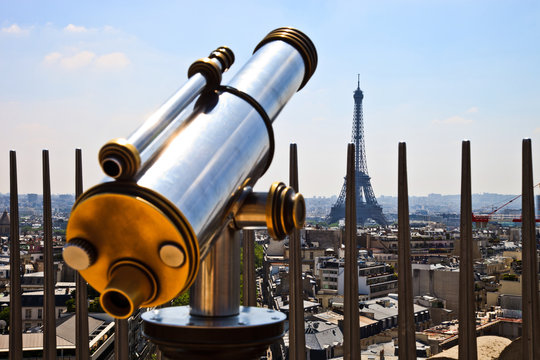 Telescope with Eiffel Tower