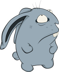 About a blue rabbit. Cartoon