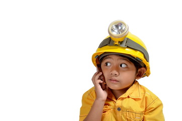 Engineer Boy in Phone