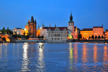 Fototapeta na wymiar Prague at twilight