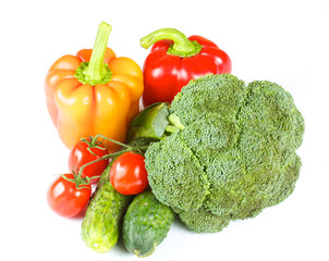 pepper, broccoli, tomato, cherry, cucumber