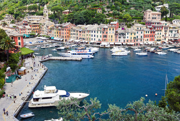 Fototapeta na wymiar Światowej sławy Portofino wieś w pobliżu Genova, Włochy