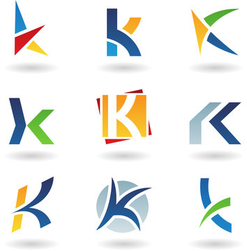 Vector illustration of abstract icons based on the letter K