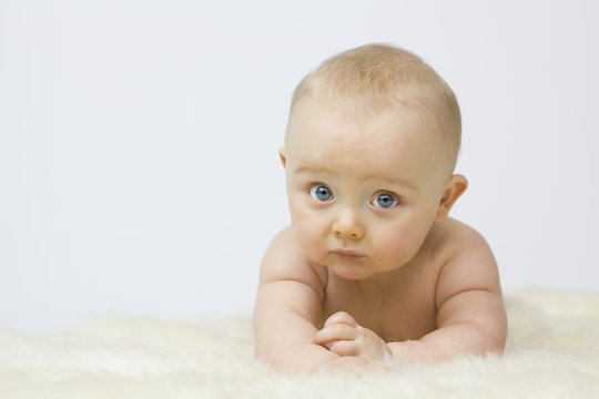 Cute Baby on White Background