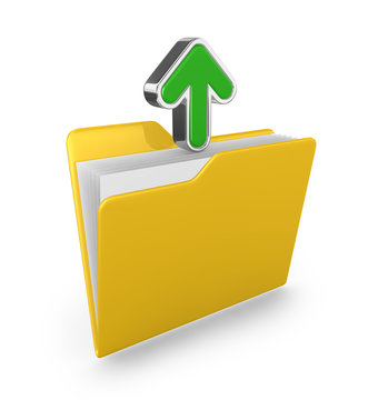 Yellow folder with green arrow
