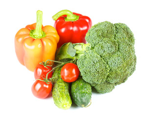pepper, broccoli, tomato, cherry, cucumber