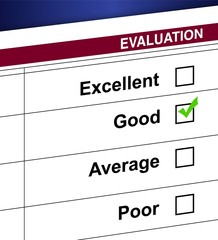 Evaluation list and check box illustration design