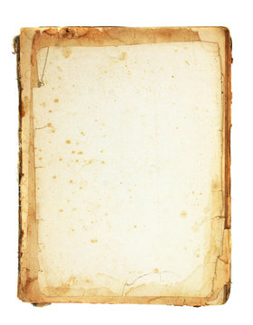 vergilbtes altes pergament; vintage paper isolated on white