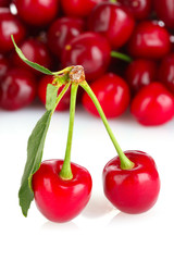 cherries isolated on white background