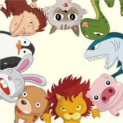 Naklejka premium cartoon animal card
