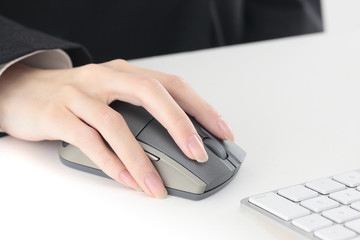 touching computer mouse