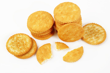 crackers cookies isolated on white background